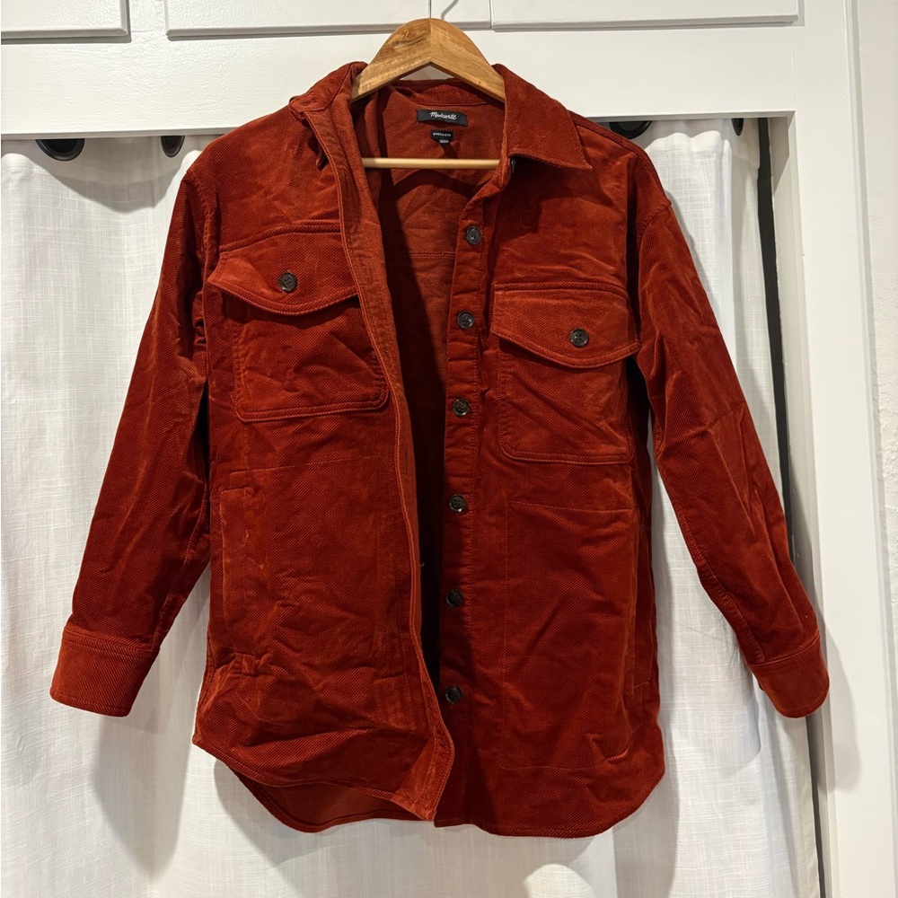 Madewell Burnt Orange Corduroy Button Up